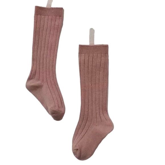 Kids L cotton knee high socks pink 3-5 years - Picture 1 of 7